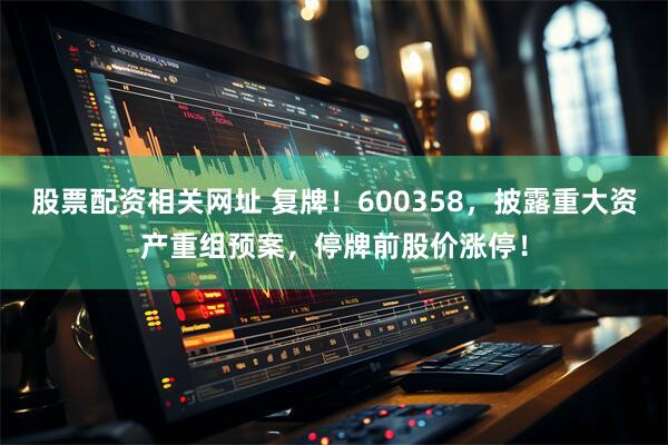 股票配资相关网址 复牌！600358，披露重大资产重组预案，停牌前股价涨停！